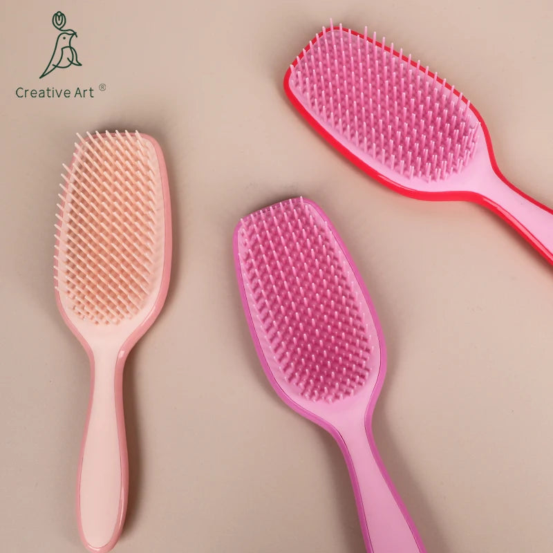 Ready to Ship Custom logo Detangle Brush for Curly Hair  Plastic Hair Brush for Women Mens Detangler Hairbrush