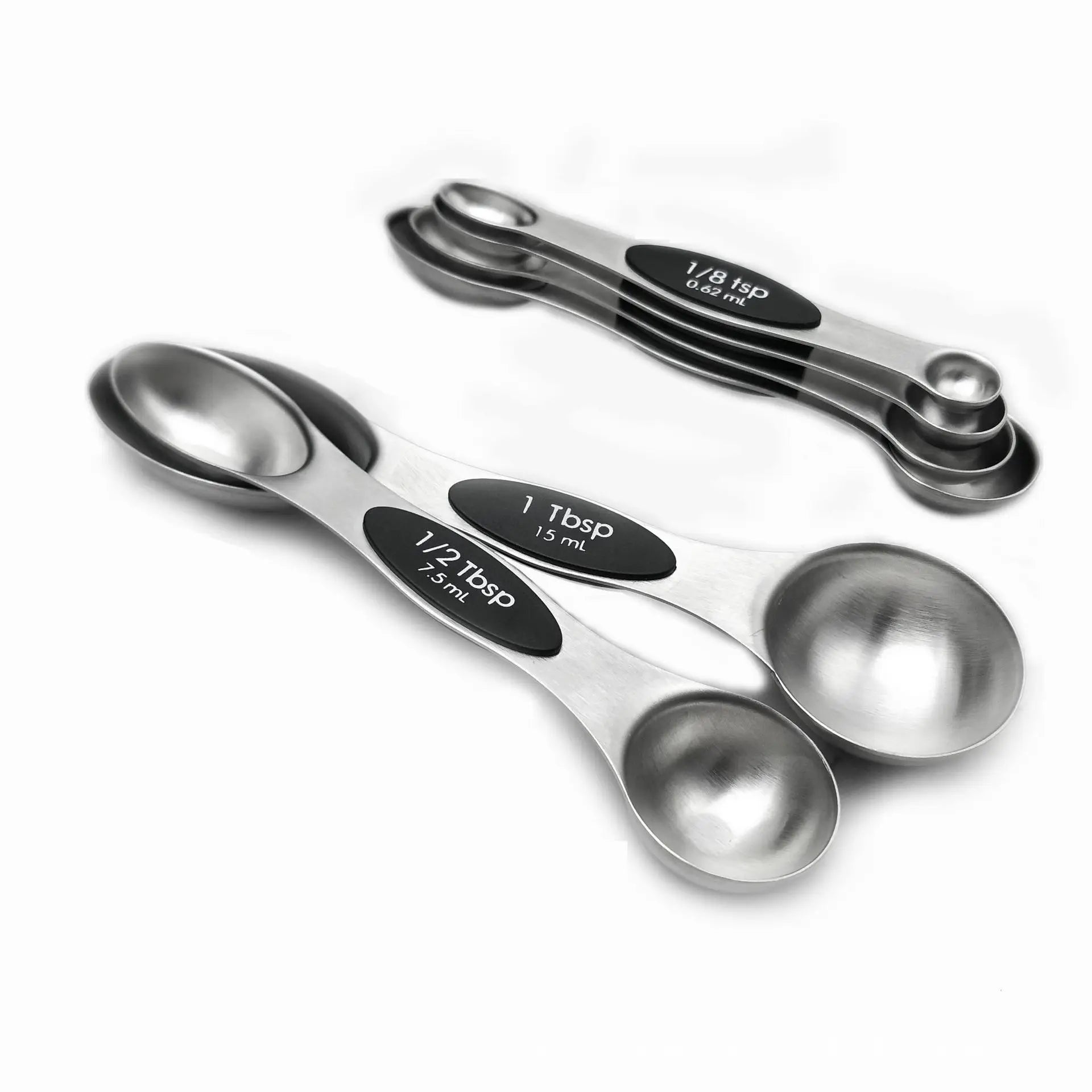Kitchen Craft Heavy Duty Double End Magnetic Stainless Steel Measuring Spoon Set 6 7 Silver 5-Piece for Home Kitchen Baking
