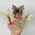 Women's Elegant Korean Hair Claw with Rhinestone Back Butterfly Grab Clip Alloy Metal with Pearls Diamonds Hair Accessories