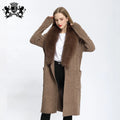 Fashion Women Long fox Fur Coat Ladies Real fox Fur Garment Puff Sleeve Sweater Fur Cardigan Women