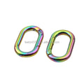 Stock Supply Bag Accessories 25mm 1.0inch Good Quality rainbow Colored Oval Shaped Carabiner