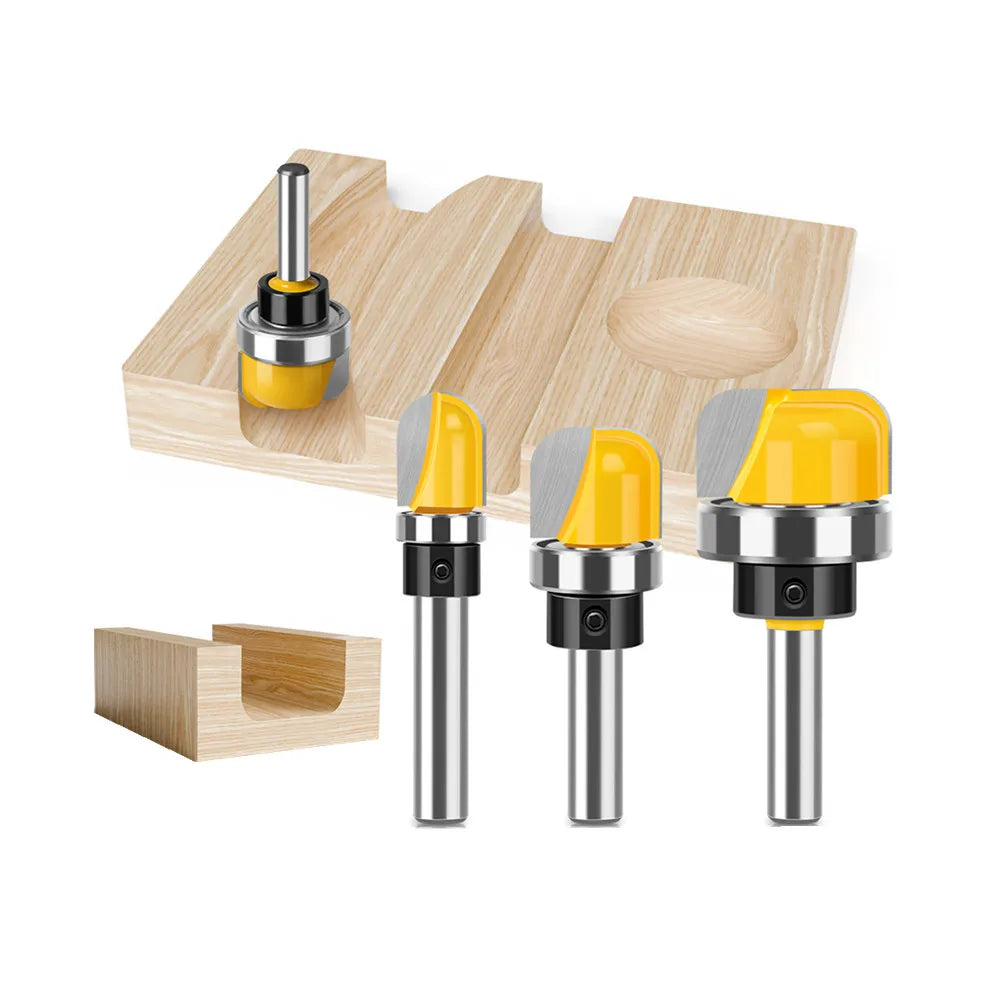 8mm and 6mm Shank Radius Dish Carving Bit with 1/4" Shank Rout Wide Flat-bottomed Recesses Dish Carving  Router Bits Wooden Tool