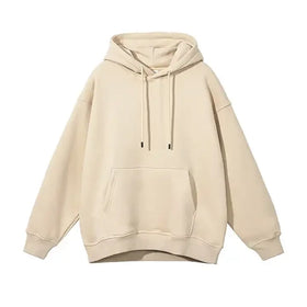 Custom Logo Winter Sweatshirt Unisex Oversized Heavy Drawstring Mens Cotton Fleece Pullover Hoodie