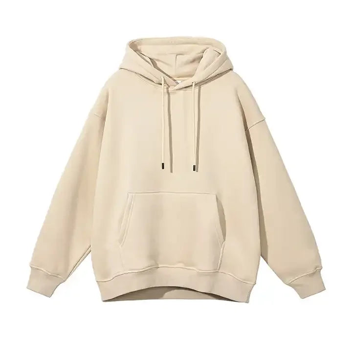 Custom Logo Winter Sweatshirt Unisex Oversized Heavy Drawstring Mens Cotton Fleece Pullover Hoodie