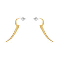 Original Design 18K Gold Plated Stainless Steel Jewelry Geometric Piercing C Shape Drop Earrings for Women Punk Earrings E221479