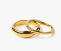 European and American Cross-border INS Style 18K Gold Plated Stainless Steel Thick and Thin Curved Wavy Irregular Plain Ring