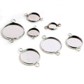 Stainless Steel Material 8-20mm Inner Size Two Loops Style Cabochon Base Cameo Setting Charms Pendant Tray