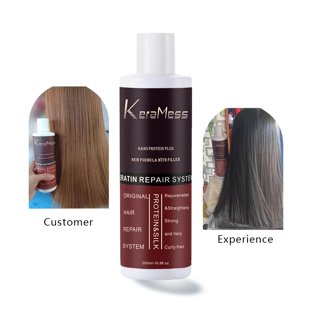 For Brazilian Hydrolyzed Keratin Hair Treatment Formaldehyde-Free Organic Straightening Repair Damaged Curly Hair