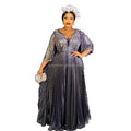 Good Selling Ghana African Dress Designs Crimp and Dust Gold Latest 2023 Ankara Dress African Rhinestone African Dress Prom