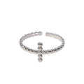 BM Classic Style Gold Cross Rings for Women Stainless Steel Hypoallergenic Wedding Bands