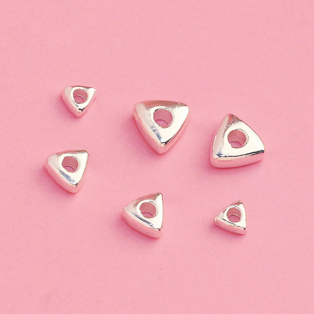2.5mm-5.5mm 925 Sterling Silver Triangle Spacer Beads for Bracelet Necklace Jewelry Making