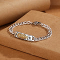 Cross Border Hip Hop PIXIU Bracelet Silver Plated Retro Sanskrit Om Mani Padme Hum Pixiu Lucky Bracelet Men Women