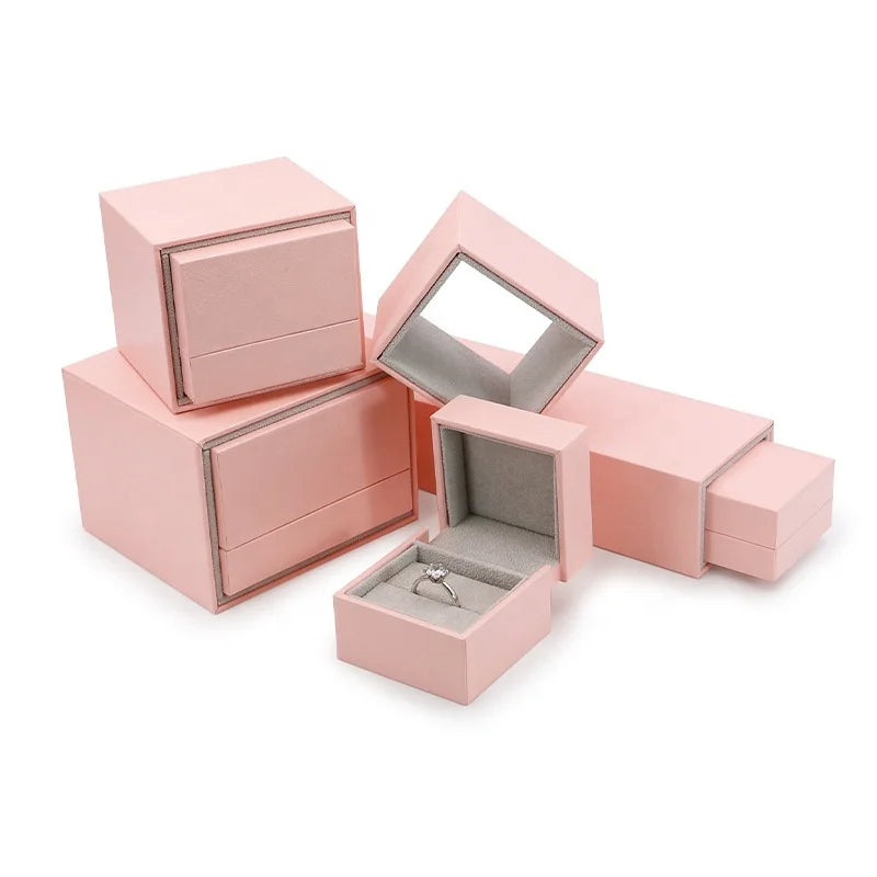 Fashion Jewelry Packaging Box Creative pink Ring Necklace Bracelet Pendant Box
