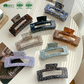 BSCI Factory YHJ Wholesale Custom Women Vintage 13cm Large Thick Acetate Claw Clips Hair Claw