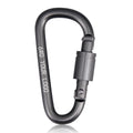 BAICHAO 6#D Shaped Grey Screw Lock Aluminum Alloy Anodic Oxidation Finish Laser Engraving Key Chain Ring Heavy Industry Use Hook