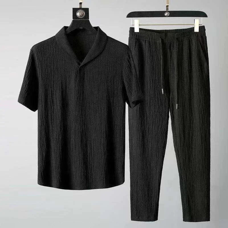2023 Summer New Men's Casual Sets T-Shirts + Pants Sportswear Jogger Male Fashion Tracksuits Sweatshirt Hombre Fit