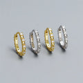 SP Wholesale Zircon U Shape Hoops S925 Sterling Silver Zircon Geometric U-shaped Hoop Earrings