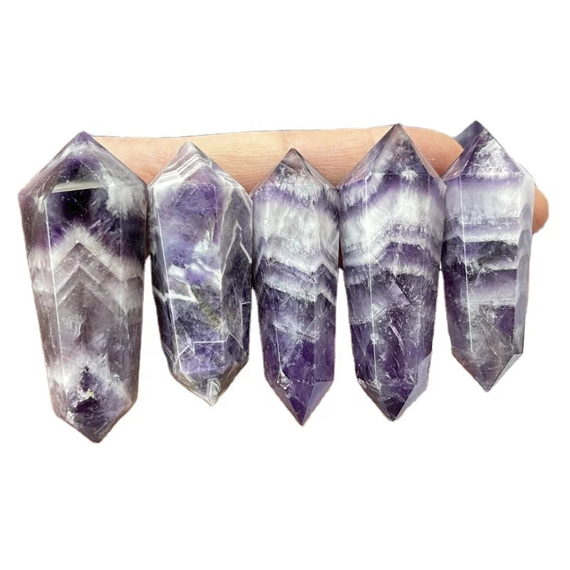 Natural Crystal Amethyst Wand Healing Dream Amethyst Double Point