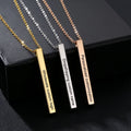 Stainless Steel Custom Coordinate Name OEM Your Size Shinny Polished DIY Laser Necklace