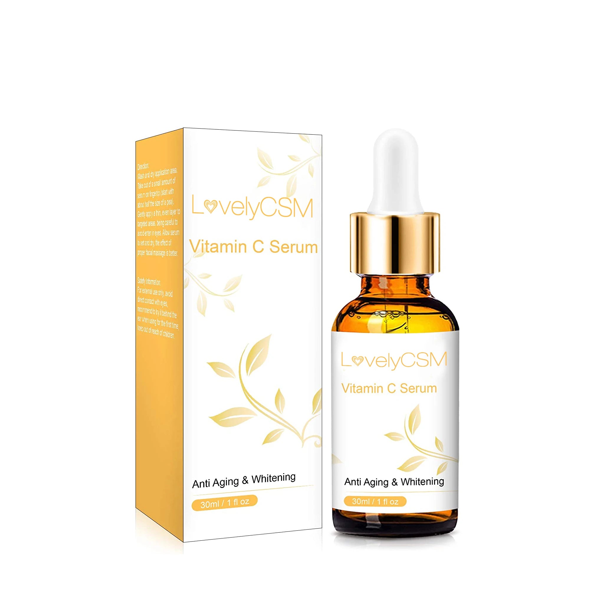 Hot Sale 20% Vitamin C Serum OEM Organic Liquid Face Serum Moisturizing Anti-Aging Anti-Wrinkle Pure Hyaluronic Acid