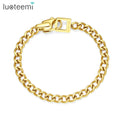 SP-LAM Vintage Cuban Bracelet Stainless Steel Charm Bangle Chain Woman Link Gold Cuban Bracelet MegaBDM