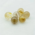 Wholesale Carved Natural Rutilated Quartz Sphere Pendant Necklace Golden Hair Crystal Beads with Engraving Technique