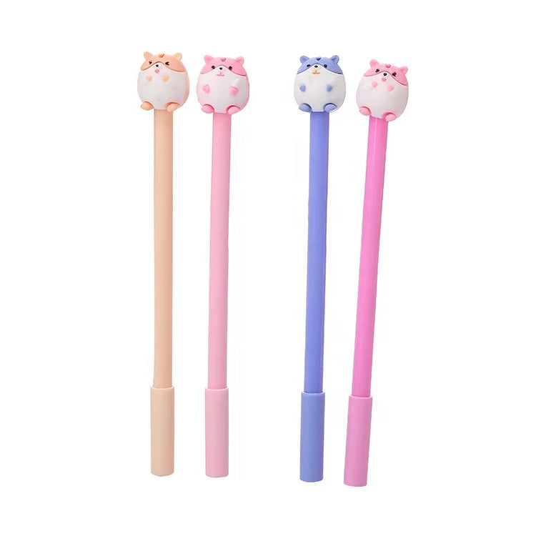 Cheap Price Kids School Gifts 0.5mm Ink Cute Cartoon Hamster Gel Pen Kawaii