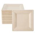 Eco-Friendly Biodegradable Sugarcane Bagasse Plates 10 Inch Disposable Plate  Compostable Square Paper Plate for Party Dinner