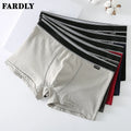 FARDLY Men's Mid-Rise Boxer Shorts Solid Color Sports Underpants Breathable Fashion Pants with Wide Band