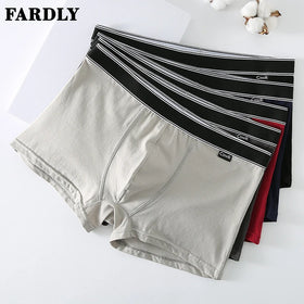 FARDLY Men's Mid-Rise Boxer Shorts Solid Color Sports Underpants Breathable Fashion Pants with Wide Band