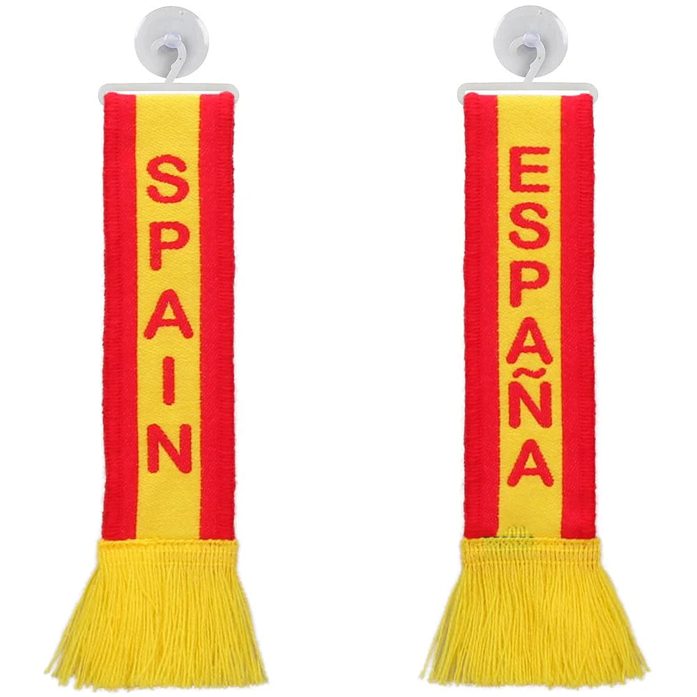 Cheap  Decoration All Countries National Russia Spain Knitted Polyester  Pennant Suction Cup Mirror  Car Mini Scarf