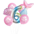 Wonderland Mermaid Balloon Package First Year Digital Mermaid Aluminum Film Gradient Foil Balloon Set Kit