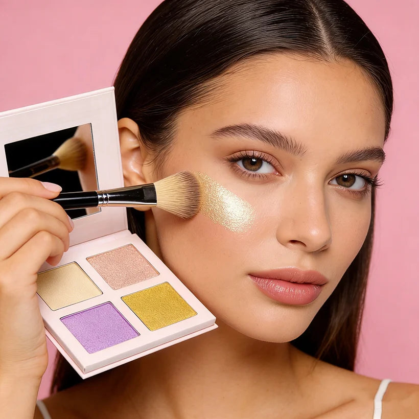 Original Factory Shimmer Spray Highlighter Palette 4 Colors Body Glitter Liquid Power Supply with Great Price