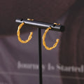 Waterproof Trendy Hoop Earrings Tarnish Free Stainless Steel C-shaped Twisted Earrings