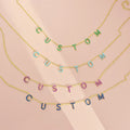 Lateefah 2023 New Colorful Zircon Custom Name Plate Charm Letter Initial Necklace