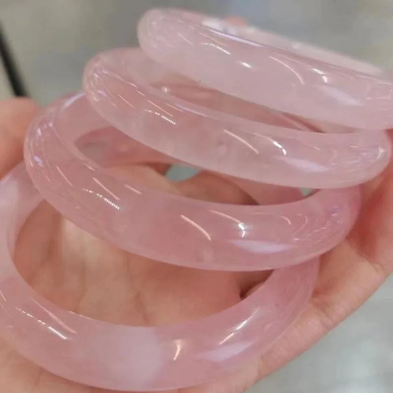 Authentic Natural Pink Crystal Bracelet Handcrafted Jewelry From Old Crystal Crafts Collection