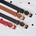 C Buckle Double-sided Belt PU  Leather Belt for Pants Female Belt Fashion Decoration