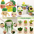 Cactus Fleshy Buddha Beads Potted Flower Ornaments Wool Group DIY Handmade Crochet Kit for Beginners