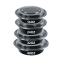 American Style Round Plastic Food Container With Transparent Lid Microwaveable Disposable Fast Food Lunch Boxes