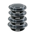 American Style Round Plastic Food Container With Transparent Lid Microwaveable Disposable Fast Food Lunch Boxes