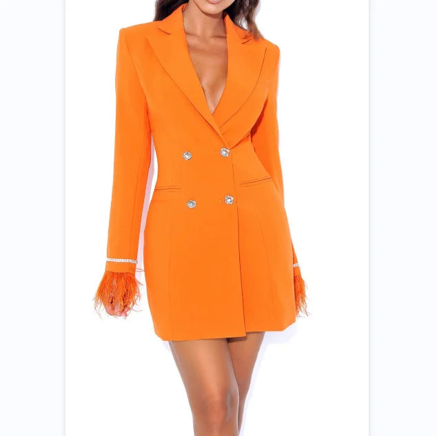 A6777 New Arrive Women Diamond Buttons Decoration Turn-down Collar Tassel Long Sleeve Office Lady Formal Fashion Top