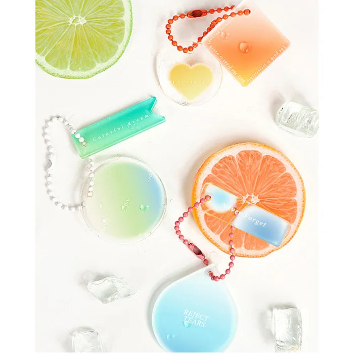 Custom Designer Cute Fruits Anime Acrylic Keychain Charms with Ball Chain
