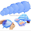 Hot Selling BPA Free Durable Leakproof Food Fresh-keeping Silicon Stretch Lid Set 6-Pack Various Sizes Cover for Bowl
