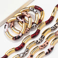 French 2024 Jewelry Hot Selling Leopard Print Collar Elegant Tube Beads Bracelet Custom Jewelry Set Acrylic Necklace for Women