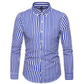 Wholesale Business Work Office Casual Striped Shirts Cheap Long Sleeve Casual Big Size Social Formal Dress Shirts for Mens