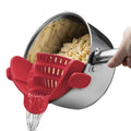 Heat-resistant Durable Food Grade Eco-Friendly Reusable Silicone Pot Strainer Clip-on Pan Filter Vegetables Fruit Kitchen Tools