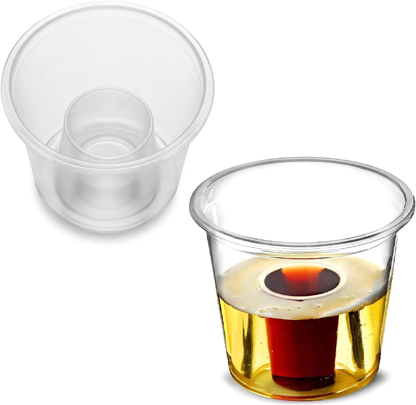 Eco-friendly Reusable Clear Jager BOMB SHOT Cups Stackable Disposable PP Party Plastic Bomb Shot Glasses