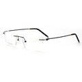 Stock Men's Square Rimless Custom Prescription Glasses High Quality Lightweight Flex Beta Memory Titanium Eyeglasses Frames