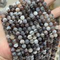 Botswana Agate Stone Beads Natural Gemstone Smooth Loose Round Strand for DIY Bracelet and Necklace Jewelry Making