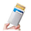 Slim Aluminum Wallet With Elasticity Back Pouch ID Credit Card Holder Mini RFID Wallet Automatic Pop up Bank Card Case